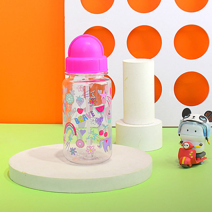 OEM/ODM Plastic Cup Gift Drinking Bottle Kids Cute Sippy Water Bottles Custom Logo and Color Bpa Free Sport Children Running Manufacturer and Supplier