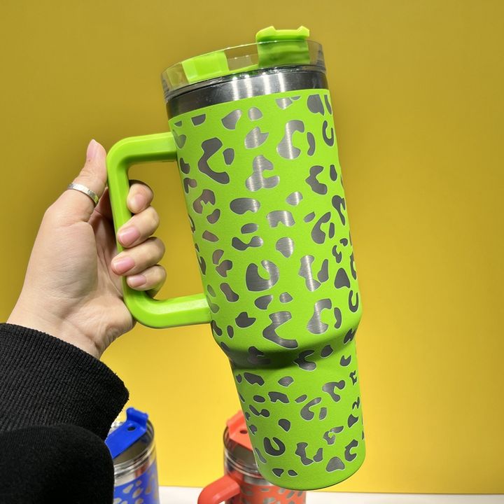 OEM/ODM Stainless Steel Travel Cup MUG CAMPING CAR Thermal Insulated 40OZ Tumbler With Handle and straw Supplier Wholesale