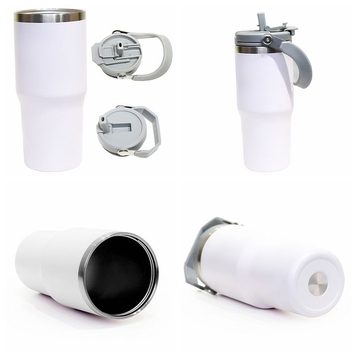 OEM/ODM large capacity durable Double-layer stainless steel travel mugs insulated for hot and cold with Leak-proof handle lid Overseas Manufacturing Manufacturer