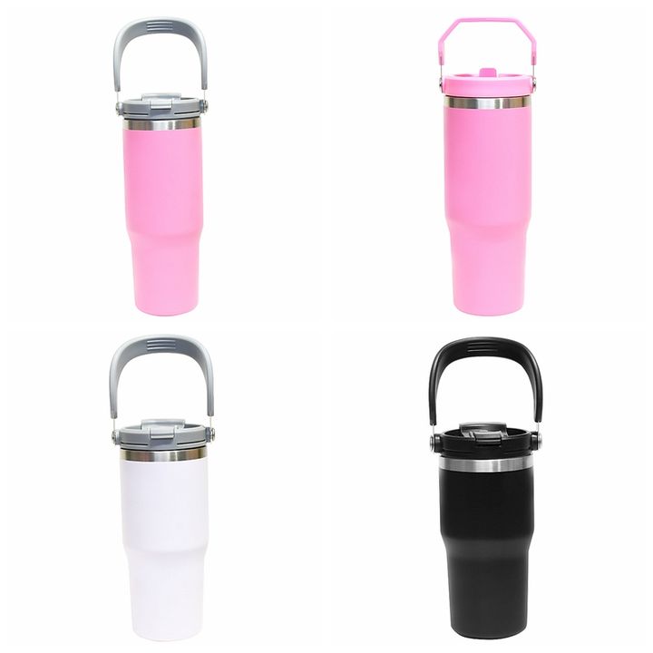 OEM/ODM large capacity durable Double-layer stainless steel travel mugs insulated for hot and cold with Leak-proof handle lid Overseas Manufacturing Manufacturer