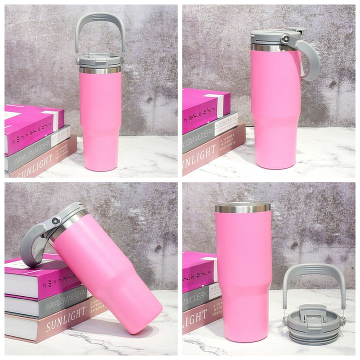 OEM/ODM large capacity durable Double-layer stainless steel travel mugs insulated for hot and cold with Leak-proof handle lid Overseas Manufacturing Manufacturer