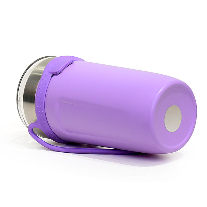 OEM/ODM low MOQ 550ml portable direct drinking stainless steel double wall Coffee mug cup with soft Silicone Strap China Supplier B2B