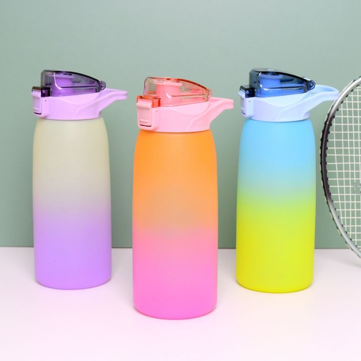 OEM eco friendly portable gym sport wide-mouth bottle gradient color 1000ml/32oz  plastic water bottle with Bounce dust lid Direct Supplier Pricing