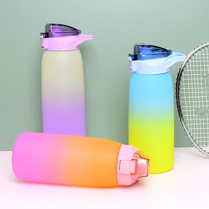 OEM eco friendly portable gym sport wide-mouth bottle gradient color 1000ml/32oz  plastic water bottle with Bounce dust lid Direct Supplier Pricing