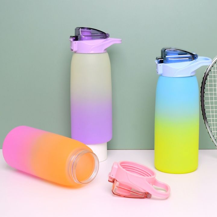 OEM eco friendly portable gym sport wide-mouth bottle gradient color 1000ml/32oz  plastic water bottle with Bounce dust lid Direct Supplier Pricing