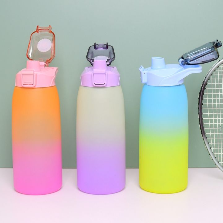 OEM eco friendly portable gym sport wide-mouth bottle gradient color 1000ml/32oz  plastic water bottle with Bounce dust lid Direct Supplier Pricing