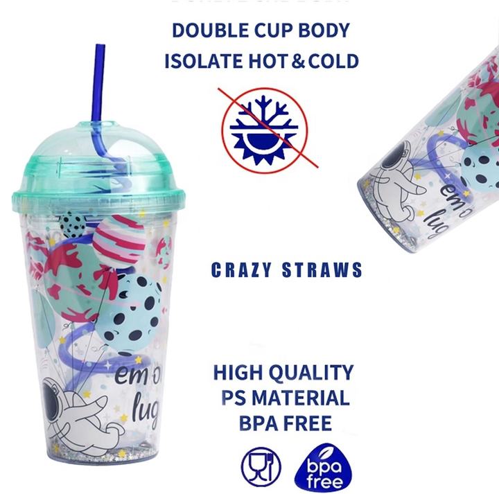 OXSY 16oz eco-friendly kids bpa free custom logo  school  tumbler sports travel double wall plastic water bottle with straw