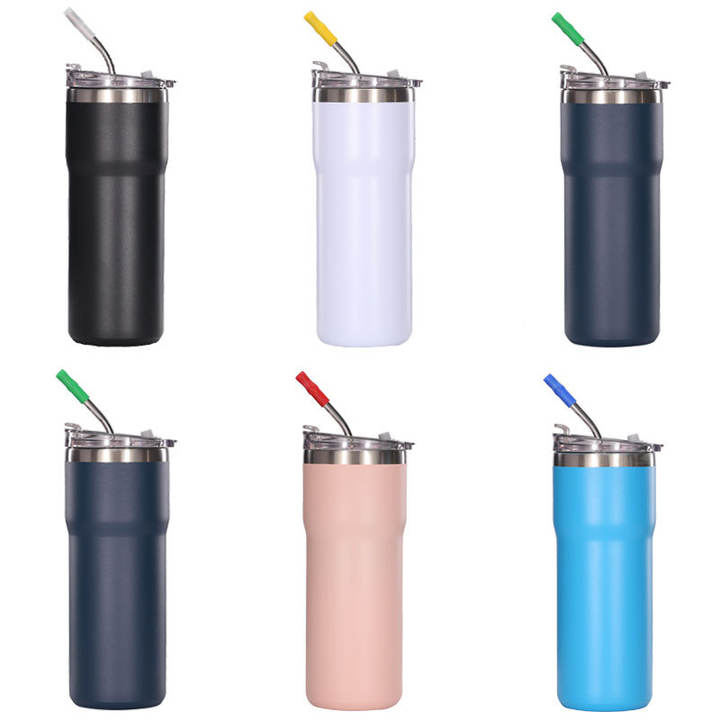 OXSY 600ml Double Walled Insulated Vacuum Stainless Steel Water Bottle Travel Coffee Mug With Flip Top Lid Discount Wholesale Direct