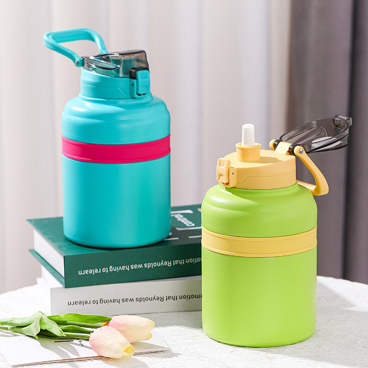 OXSY Large Kettle Flask Outdoor Vacuum Flasks with Straw Thermoses 1200ML CLASSIC Drinkware with Handle Stainless Steel 7*22.2 Mass Production B2B
