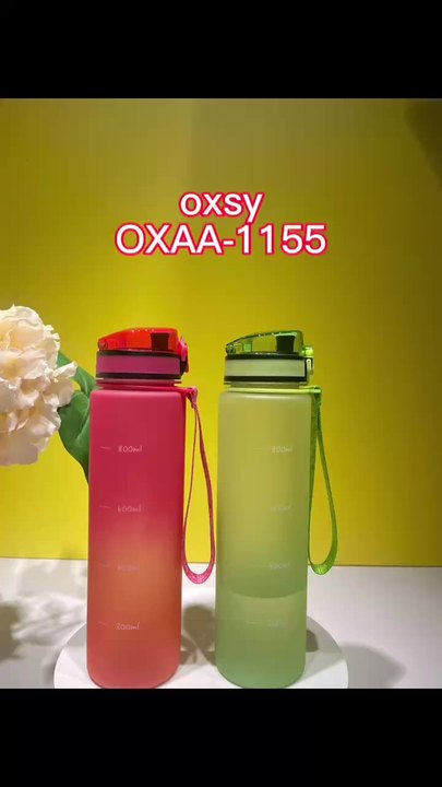 OXSY Water Bottle with Rope BPA Fres Plastic Outdoor Sport Leak-proof Kids Adult Custom Logo 1000ml Drinkware Unisex Camp China Exporter