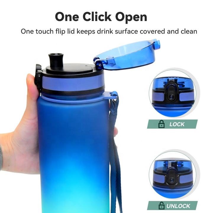 Outdoor Enthusiasts 32oz Large Durable Gym Plastic Leakproof Bottle for Fitness Sport Water Bottle with Time Marker Export-Oriented Factory Manufacturer
