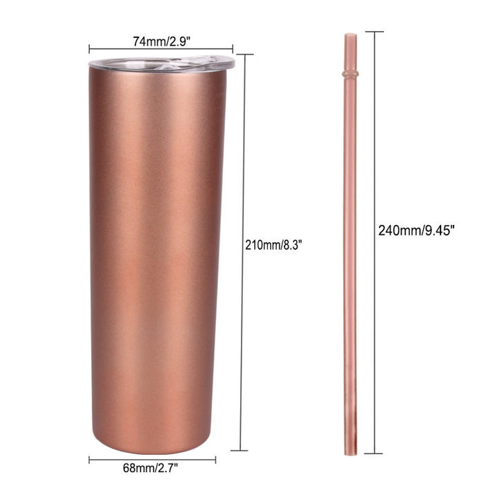 Personalized Sublimation Colorful Water Cups Straight Tumbler Cup Travel Mugs with Straw Double Wall Vacuum Insulated 20oz 600ml Mass Market Wholesale Customization