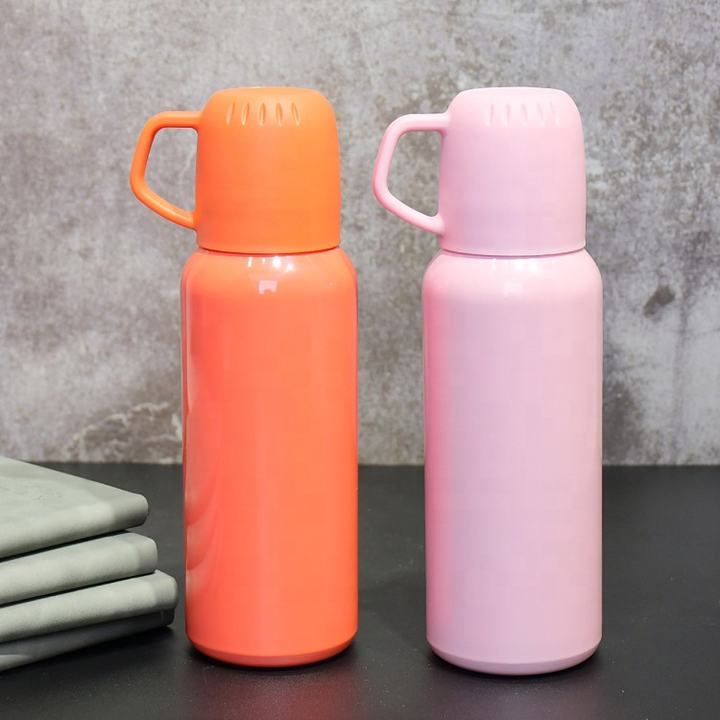 Pink orange cute girls Double Wall Colorful Sport travel camping outdoor Thermos Vacuum Flask Set Stainless Steel Vacuum Flask Rapid Production Solutions Processing