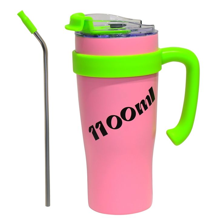 Portable Black pink 1100ml Double vacuum insulation SUS304 stainless steel Travel Mug With Customizable logo Manufacturing Services Export