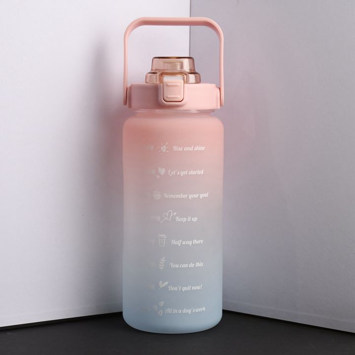 Portable Bpa Sport Water Bottle Gym Motivational Water Plastic Custom Logo Frosting Gradient Free 2 Liter Camping Adults Camp Manufacturing Plant