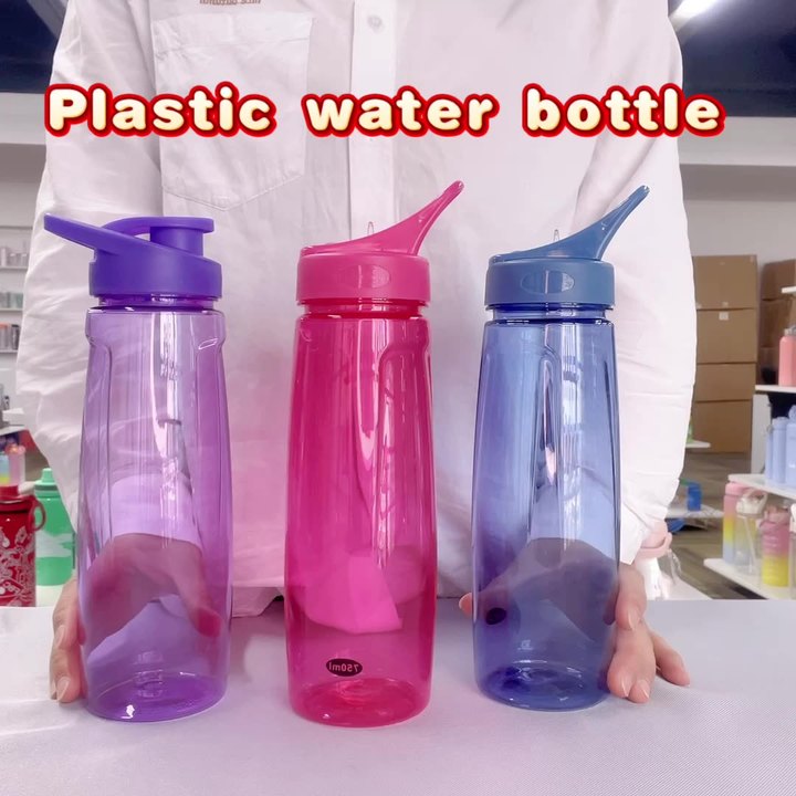 Portable Customized Color logo Drinking Bottle Plastic Travel Bpa Free Camping Unisex sport Water Bottle with straw High-Volume Manufacturing Trade