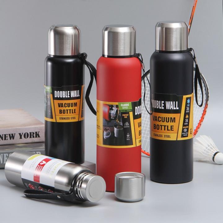 Portable Leakproof vacuum insulated reusable Heat insulation and colding 304 stainless steel double wall vacuum bottle Quality Manufacturing Processing