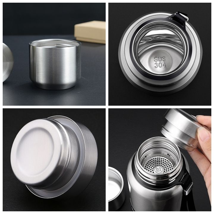 Portable Leakproof vacuum insulated reusable Heat insulation and colding 304 stainless steel double wall vacuum bottle Quality Manufacturing Processing