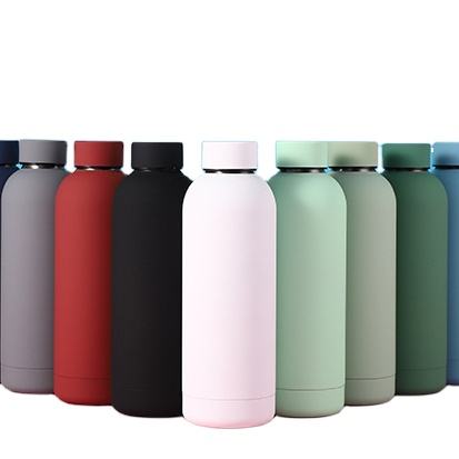 RTS 500ml small mouth Drinking rubber paint stainless steel  Double Wall  vacuum flasks thermos drinking water bottle Large Order Wholesale Outlet