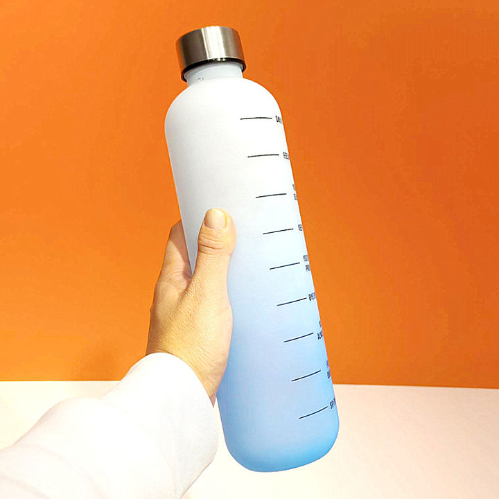RTS High quality and large capacity 32oz Sport Fitness Gym plastic Water Bottles with metal lid and time marker in Stock Wholesale Distribution Center B2B