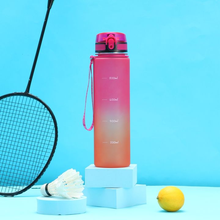 Ready to ship outdoor activities big capacity cheap drinkware 1000ml/32oz plastic Motivation water bottle with time marker