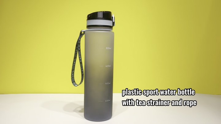 Sk Sport Water Bottle with Rope and Tea Infuser Bpa Flip Lid Drinkware Free Plastic Fitness Travel Unisex Camp in Stock 32oz 1L