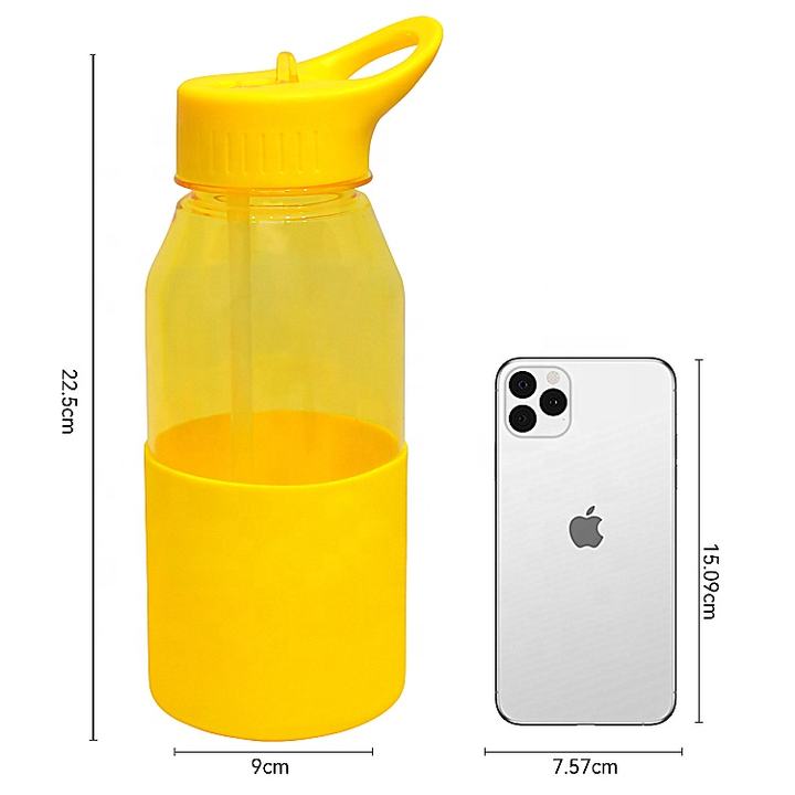 Source Factory wholesale bpa free OEM 1L multicolor clear cute customized plastic water bottles for with straw lid