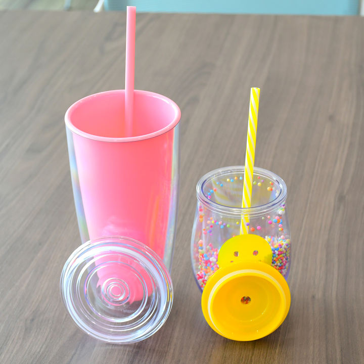 Source manufacturer BPA FREE  Lightweight Travel camping bpa free smiling face 10oz/24oz plastic Double Wall Acrylic tumbler Export Manufacturing Efficiency