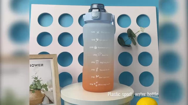Sport Fitness 2L Motivacional Water Bottle Camping Adults Plastic Cups Portable Leakproof Tritan BPA Free Custom Logo Plastic Factory to Consumer Hub
