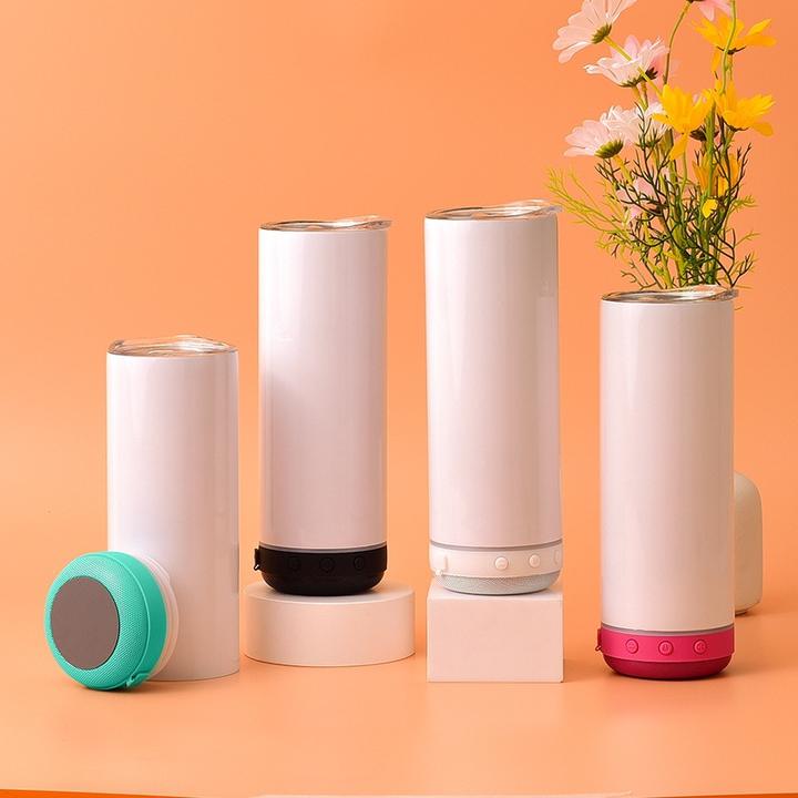 Straight Cups Tooth Speaker Tumbler Sublimation Music Cup Travel Mugs Drinkware with Lids Stainless Steel Double Wall 20oz 394g ODM Manufacturing Efficiency