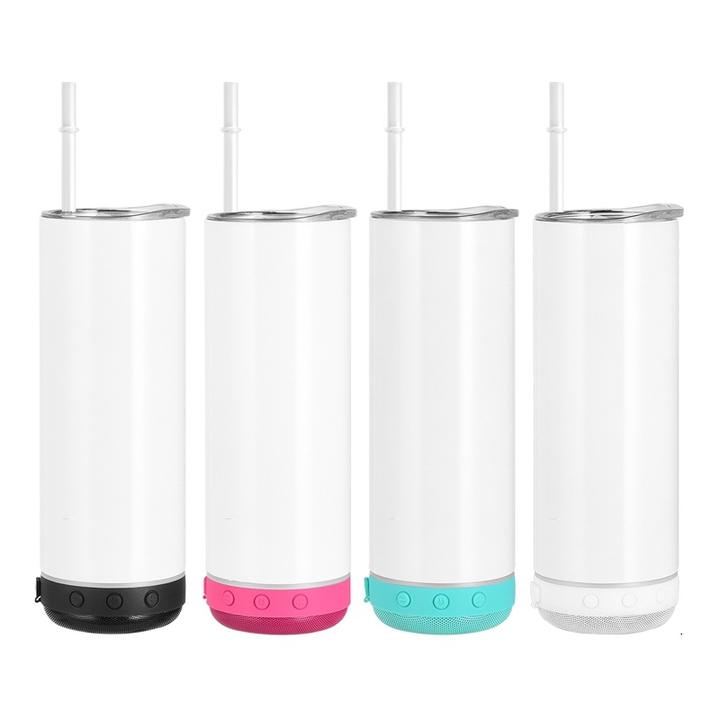 Straight Cups Tooth Speaker Tumbler Sublimation Music Cup Travel Mugs Drinkware with Lids Stainless Steel Double Wall 20oz 394g ODM Manufacturing Efficiency