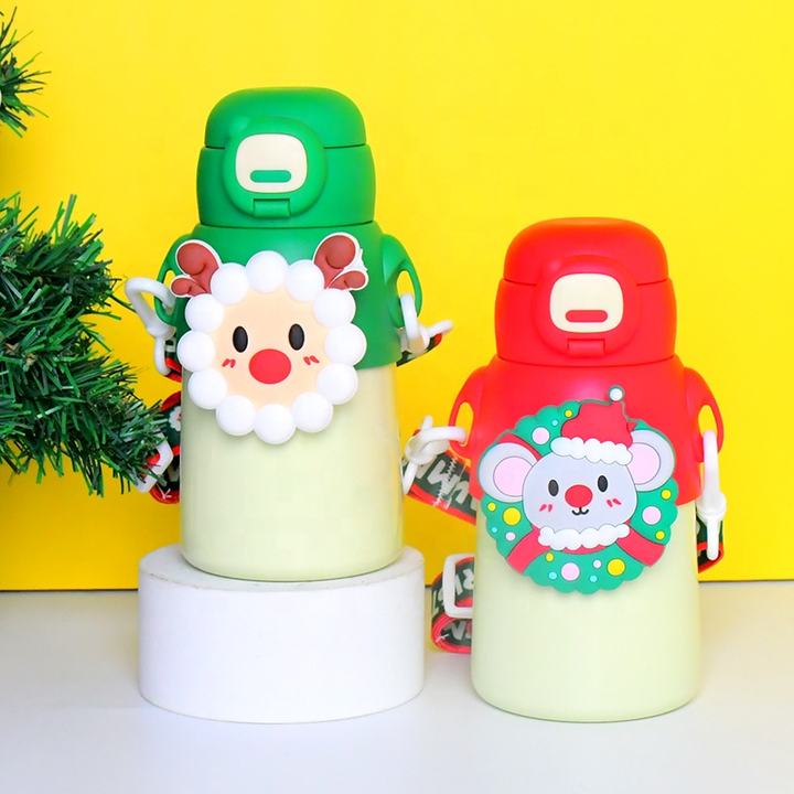 Student Outdoor 500ml cute bpa free kids water bottle stainless steel Thermos Bottle with straw and exquisite gift box Industrial Exporter Wholesale