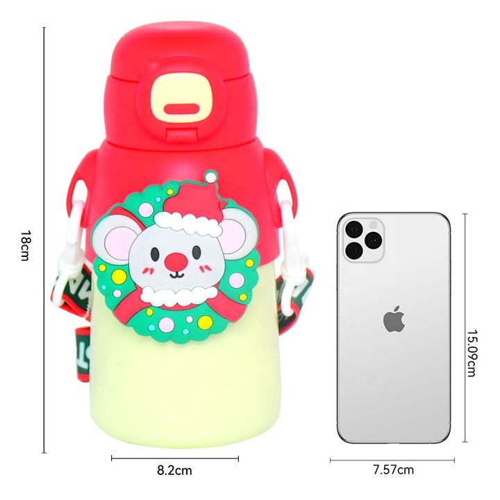 Student Outdoor 500ml cute bpa free kids water bottle stainless steel Thermos Bottle with straw and exquisite gift box Industrial Exporter Wholesale