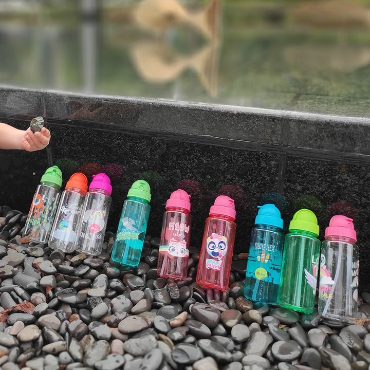 Supplies Custom Colors Pattern Kids Water Bottle Kids Water Bottle with Straw Bpa Free Plastic Packing Running Unisex 73g