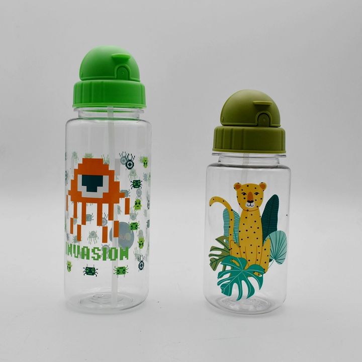 Supplies Custom Colors Pattern Kids Water Bottle Kids Water Bottle with Straw Bpa Free Plastic Packing Running Unisex 73g