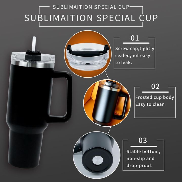 Travel Mug for Hot and Cold Beverages Double Wall Vacuum Sealed Insulated Tumblers 40oz Stainless Steel Tumbler with Handle Production Facility Export