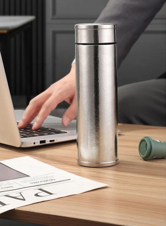 Unisex 450ml Titanium Insulated Direct Drinking Infuser Water Bottle Business Vacuum Flask Temperature Display Unisex Business Manufacturing Firm Solutions