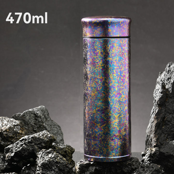 Wholesale 16oz Unisex Pure Titanium Flask Double Wall Thermal Insulation Direct Drinking Water Bottle Lid Business Gifts Factory to Consumer