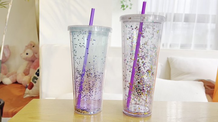 Wholesale 26oz/750ml Europe Pre-Drilled Unisex Plastic Water Bottle Double Walled Tumbler Clear Acrylic Sport Style Camping Gift China Manufacturing