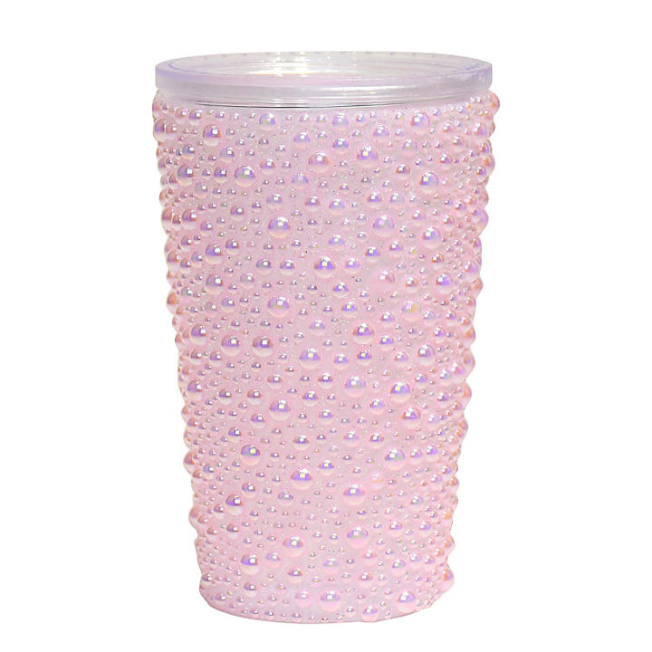 Wholesale Luxury custom color 450ml/650ml  BPA Free with Full Bling Rhinestone Glitter Plastic tumbler China Bulk Supplier Customization