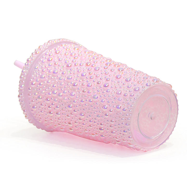 Wholesale Luxury custom color 450ml/650ml  BPA Free with Full Bling Rhinestone Glitter Plastic tumbler China Bulk Supplier Customization
