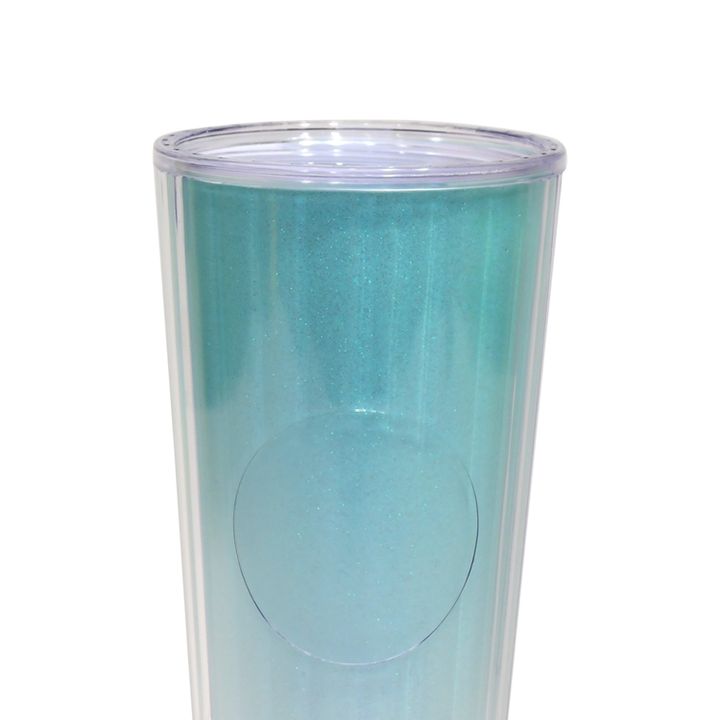 Wholesale Reusable acrylic customized logo cold Drink studded Tumbler Double Walled Insulated plastic Cup With Crystal Dome Lid China Factory Direct Production