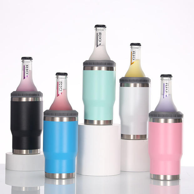 Wholesale price Customized logo beverage holder warm and cold 14oz Double Walled Custom Insulated Stainless Steel beer can Factory to Consumer Operations