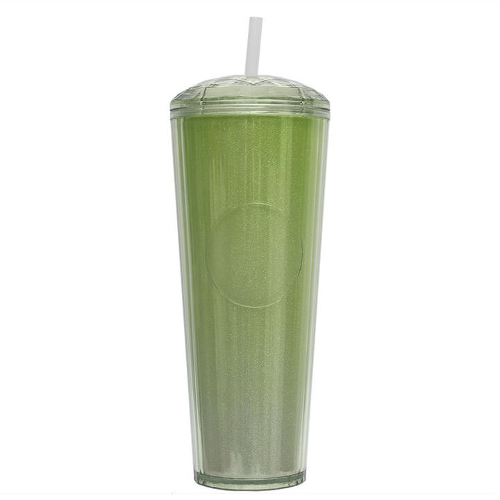 Wholesale price cross border 24oz large capacity customized double wall plastic tumbler with straw for travel and camp Manufacturing and Export Efficiency