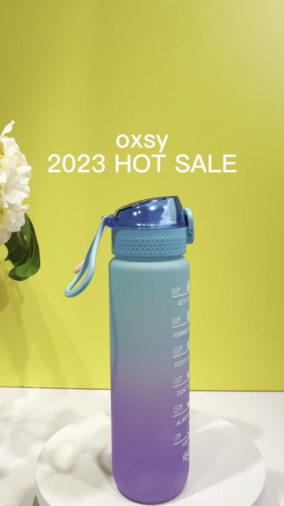 Wholesale1000ML Gradient Fitness Gym Outdoor Sports 32oz Leak Proof Large Tritan Water Bottle With Motivational Time Marker Industrial Bulk Supply