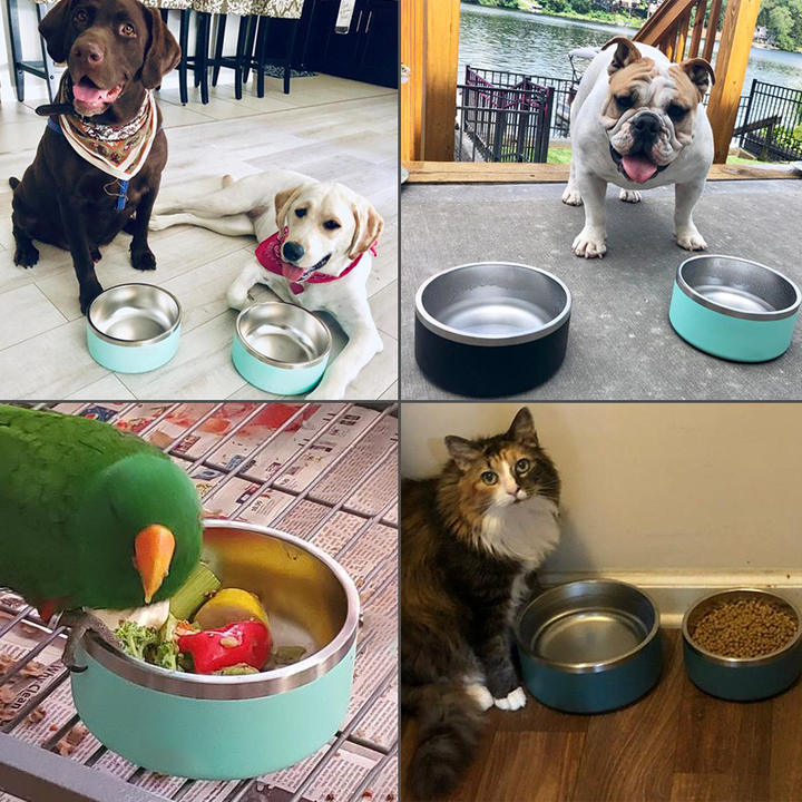 Slow feeder dog bowl metal dog bowl sublimation Stainless Steel  dog cat Food Feeder bowl dispenser with custom logo Factory to Consumer Operations