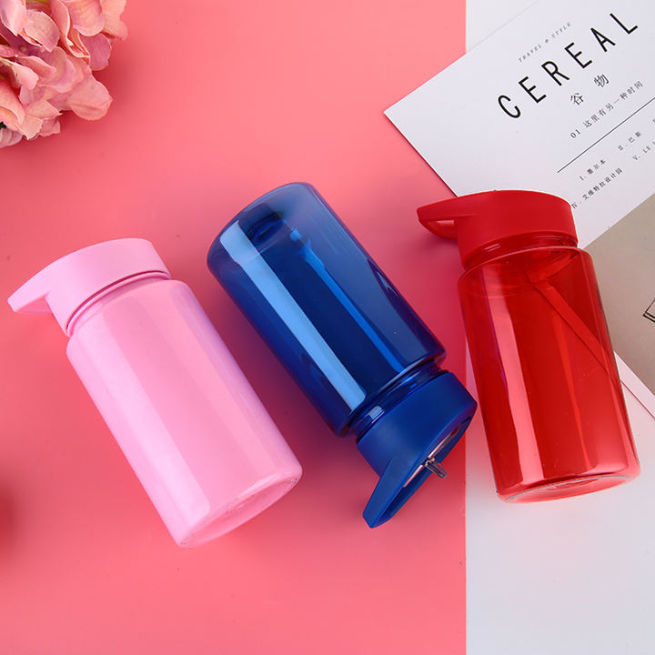 Suction nozzle straw stype tritan/AS BPA free plastic water bottle for children with handle for school Quality Manufacturing