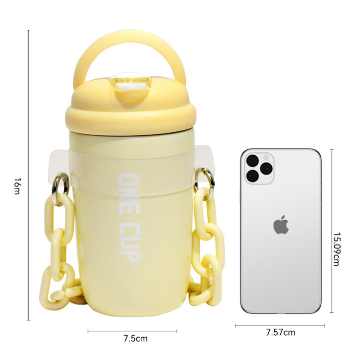 Wholesale Cheap custom New Product Cute Eco-Freindly gift cup thermos  stainless steel coffee mug with straw and handle Manufacturing Solutions