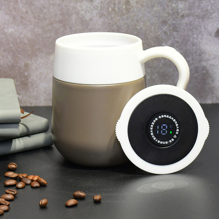 Wholesale Multicolor Smart Mug gift cup thermos LED Temperature display stainless steel coffee mug with handle and spoon Manufacturing Services Export