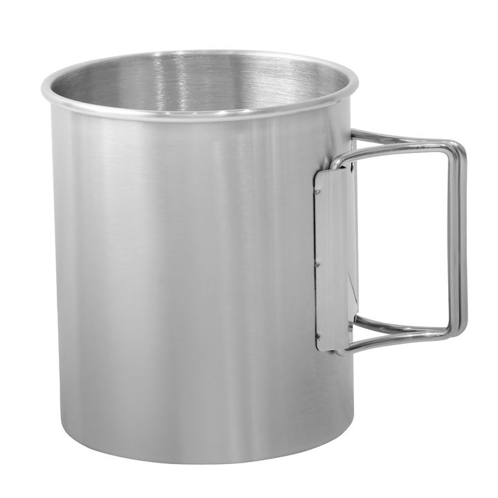 wholesale Outdoor Cookware Pot 300ml/10oz stainless steel outdoor travel Mug camping cup with folding handle